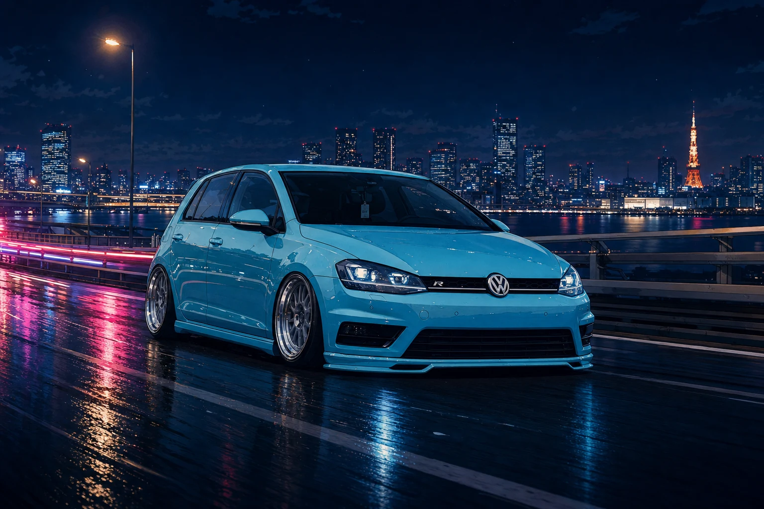 VW Golf R · Tokyo-Nacht (Anime)